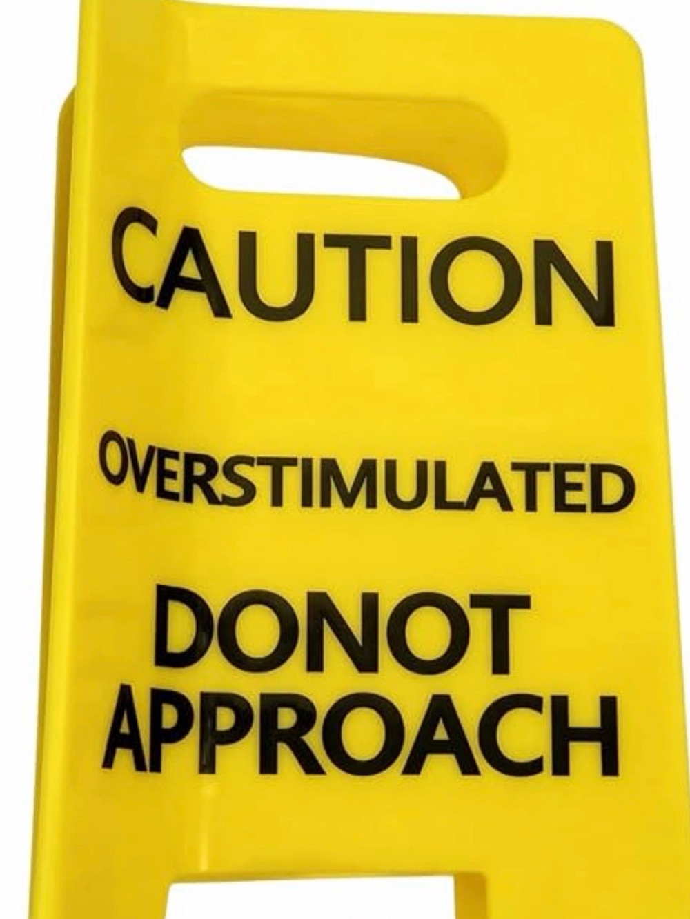 Novelty Caution Sign Hair claw- Yellow with Black Text